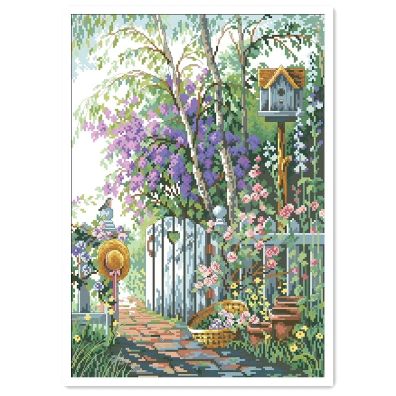 

Sweetheart's Gate cross stitch kit forest flower 18ct 14ct 11ct white fabric cotton thread embroidery DIY handmade needlework