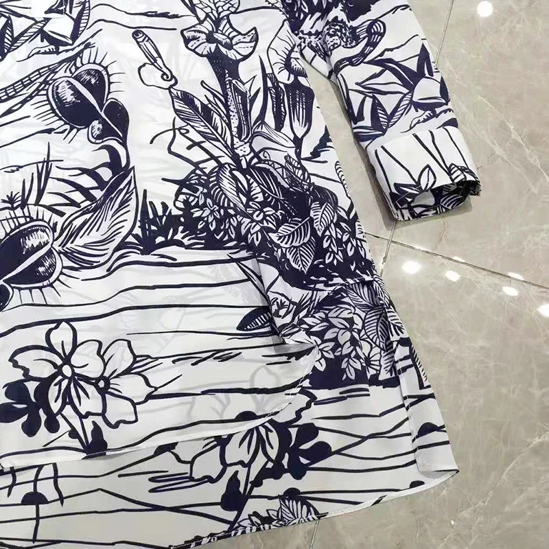 Блузка Женская длинная из чистого шелка весна 2020 | одежда