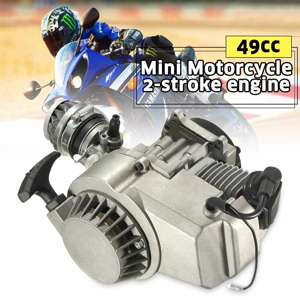 

2 Stroke Motorcycle Engine Motor Pull-start Transmission with Air Filter For 47cc 49cc Dirt Pit Pocket Bike Mini Dirt ATV Quad