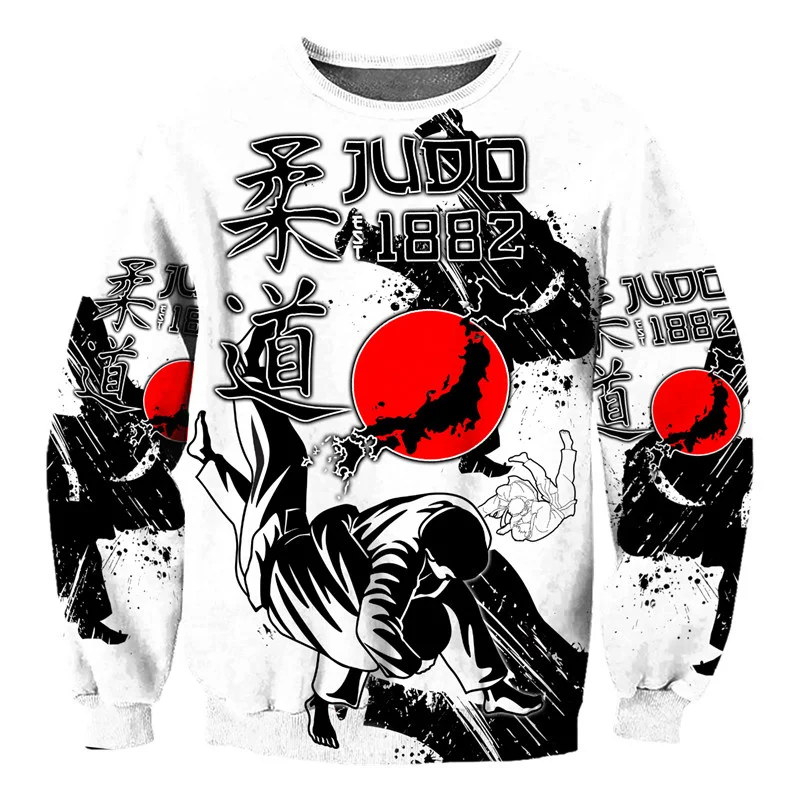 Толстовка мужская с длинным рукавом модная повседневная худи дзюдо в стиле