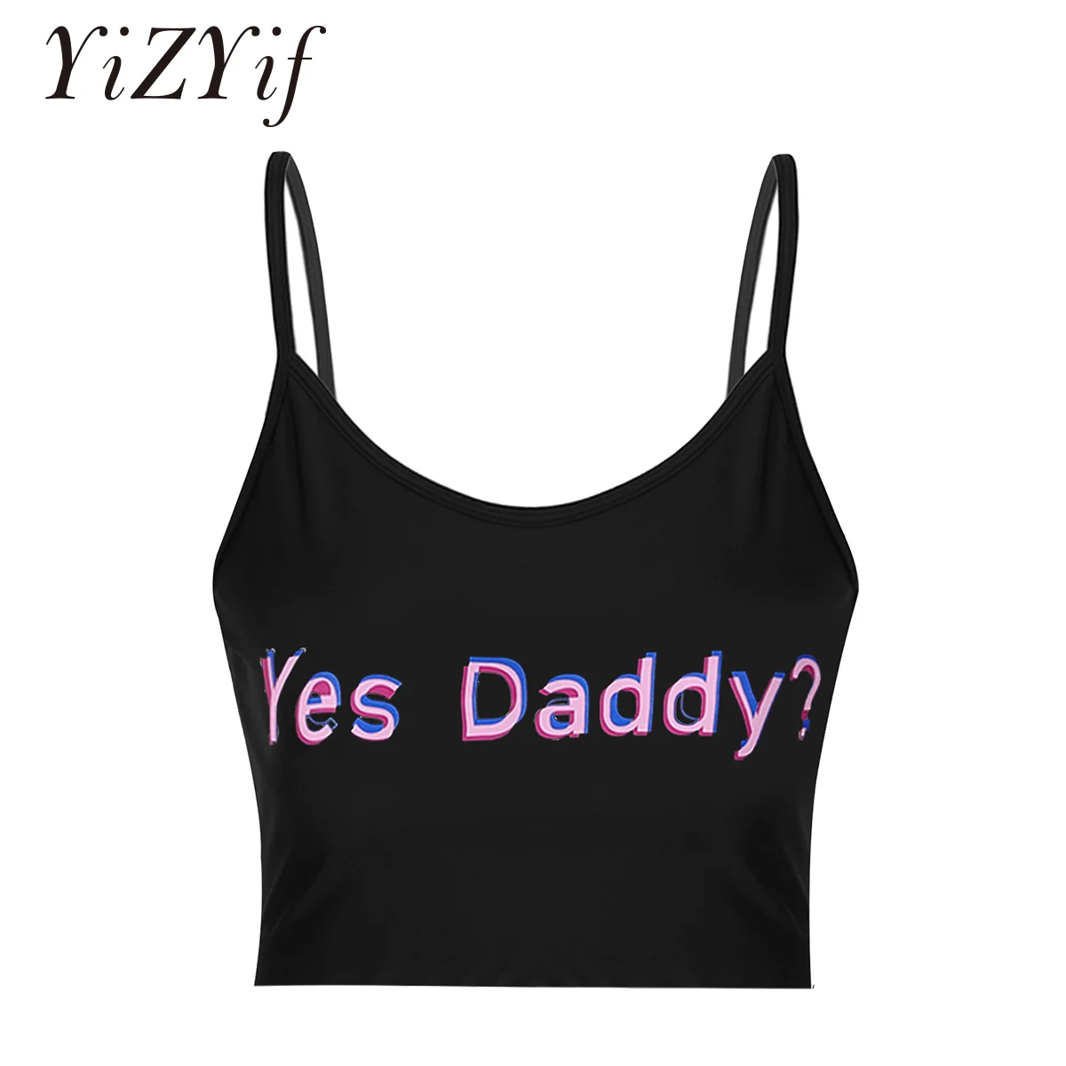 

Женский укороченный топ на бретелях-спагетти, майка с забавным принтом букв, укороченная майка без рукавов, жилет, женская сексуальная клуб...