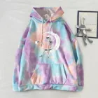 Женская толстовка с капюшоном и принтом, с длинным рукавом