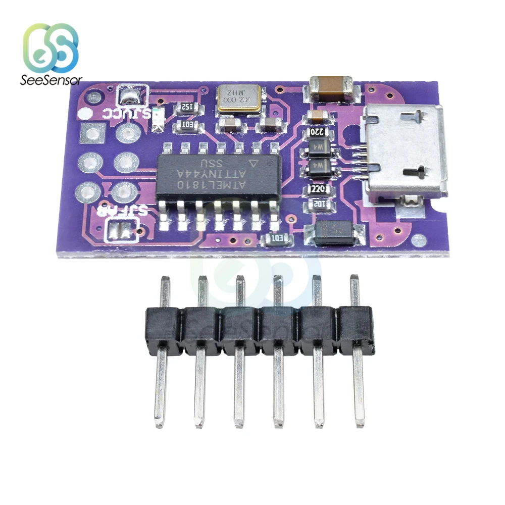 5 в Micro USB крошечный модуль программатора AVR ISP ATtiny44 USBTinyISP для микроконтроллера