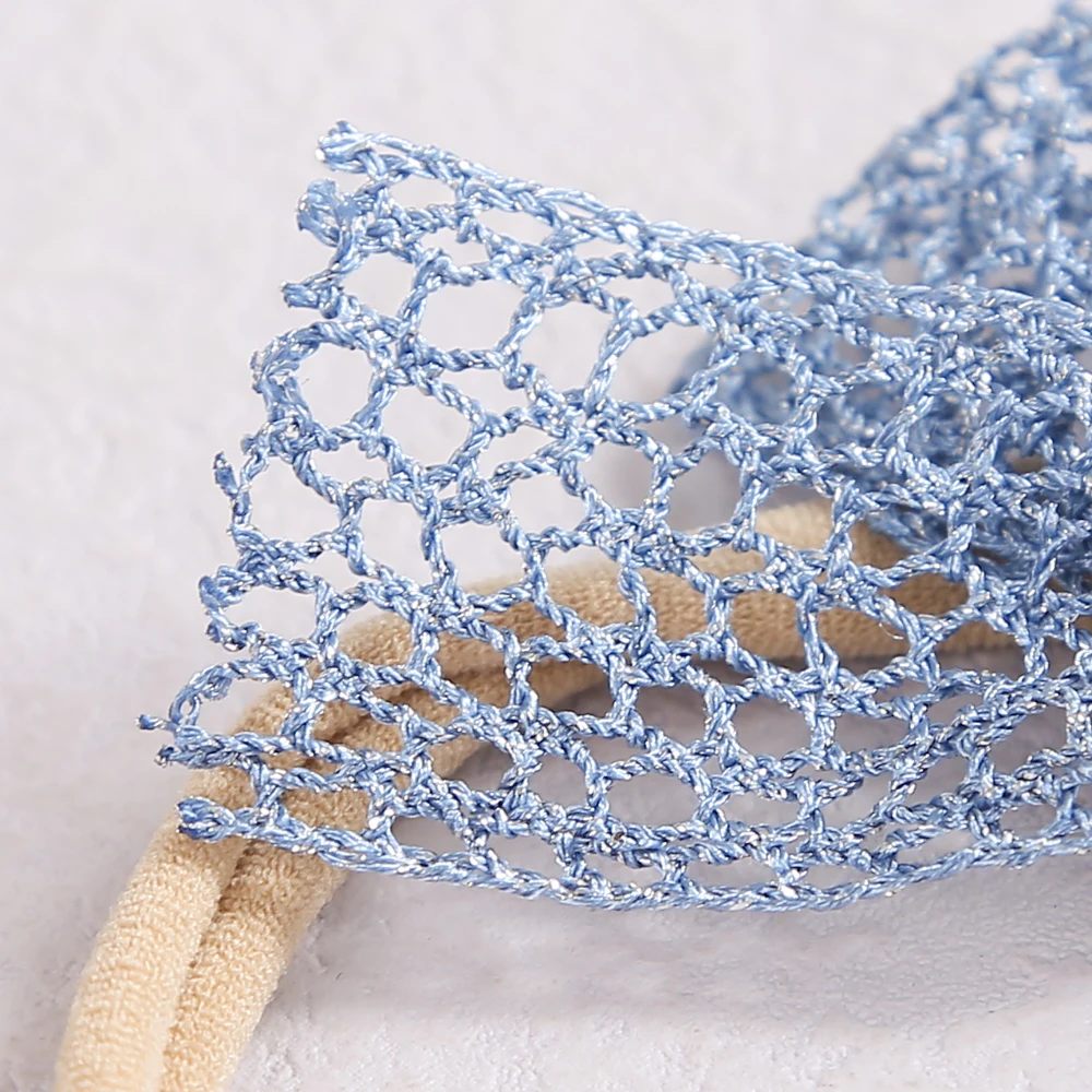 Diademas para beb&eacute; de Color s&oacute;lido para ni&ntilde;a, diadema con lazo de encaje, accesorios para el cabello de reci&eacute;n nacidos, banda de cabeza el&aacute;stica suave de nailon fino-4