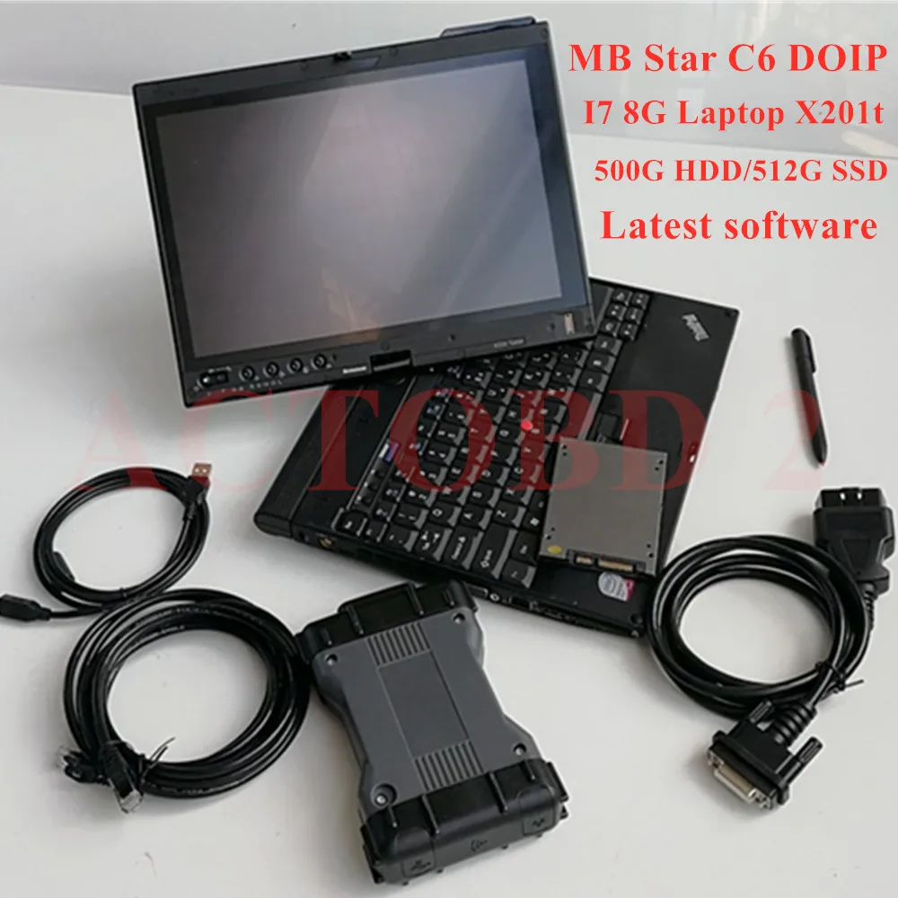 Ноутбук MB Star C6 с DOIP SD VCI I7 8G X201t 500G HDD/512G SSD новейшим программным обеспечением 2021 06 в