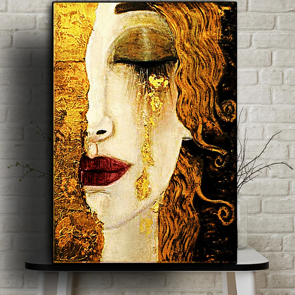 

Abstract Gustav Klimt Tear Oil Painting Print On Canvas Famous Posters And Prints Wall Art Picture For Living Room Home Design
