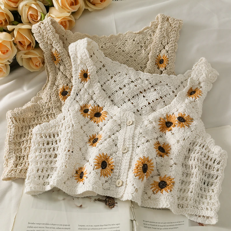 

Knitted tops for women colorblock sexy crop tops off shoulder embroidered camis for woman sleeveless patchwork tanke top omighty