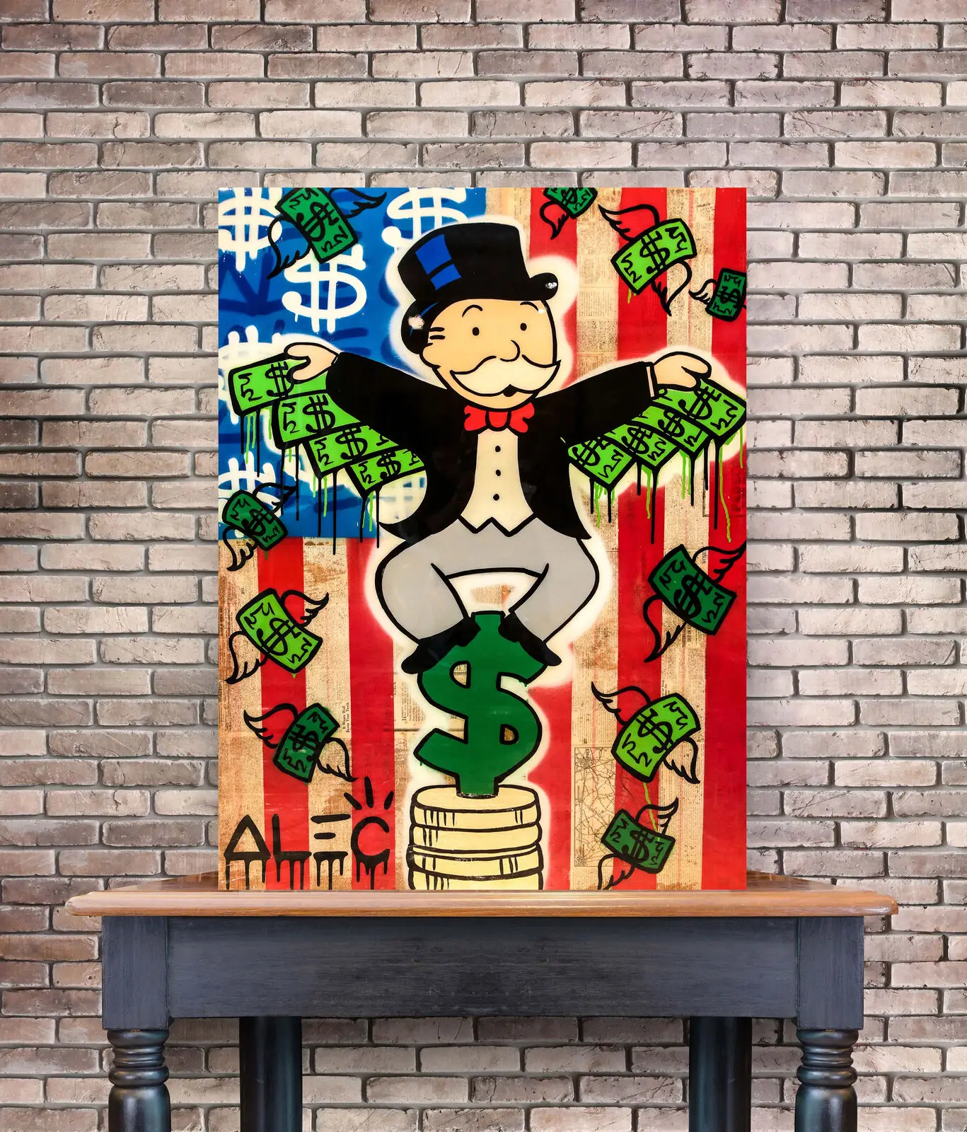 Алек монополии деньги крылья абстрактный украшение на стену живопись маслом