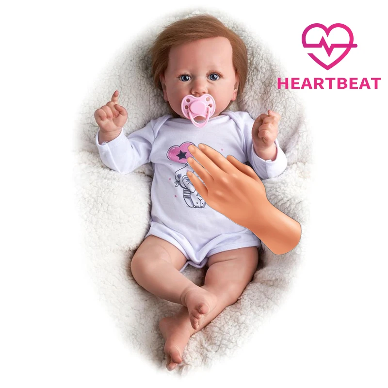 

Кукла новорожденная Bebes Reborn, 55 см, тканевая Детская кукла с сердцебиением, Реалистичная Детская кукла