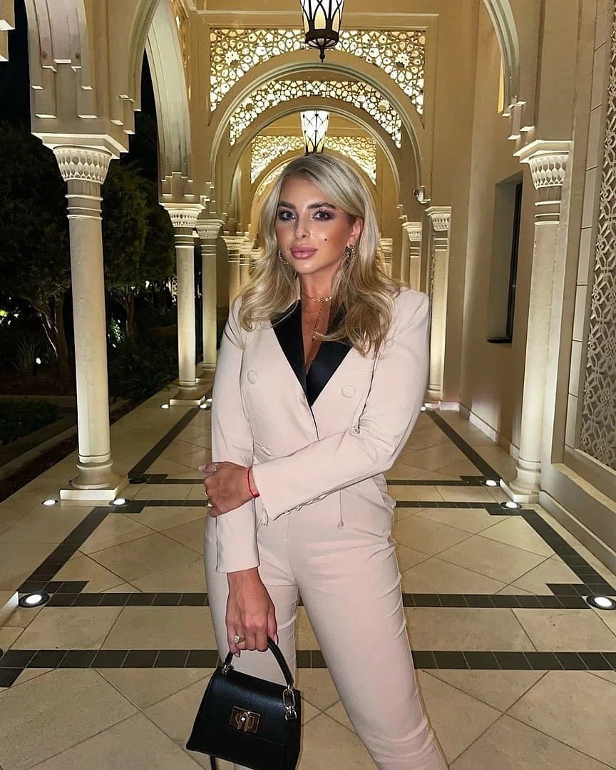 Elegant Women Suits Double Breasted Slim Fit Pocket Patchwork Blazer Pencil  Pants Celebrity Office Lady Casual Coat 2 Pieces
