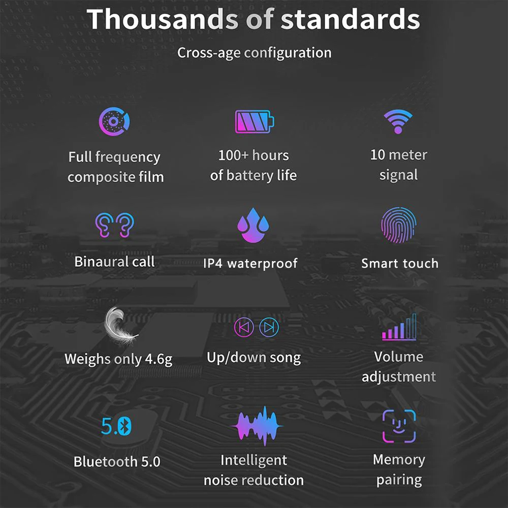 Bluetooth наушники для iPhone 11 Huawei P40 Samsung S20 Smart Touch TWS 5 0 беспроводные 2600 мАч Зарядное