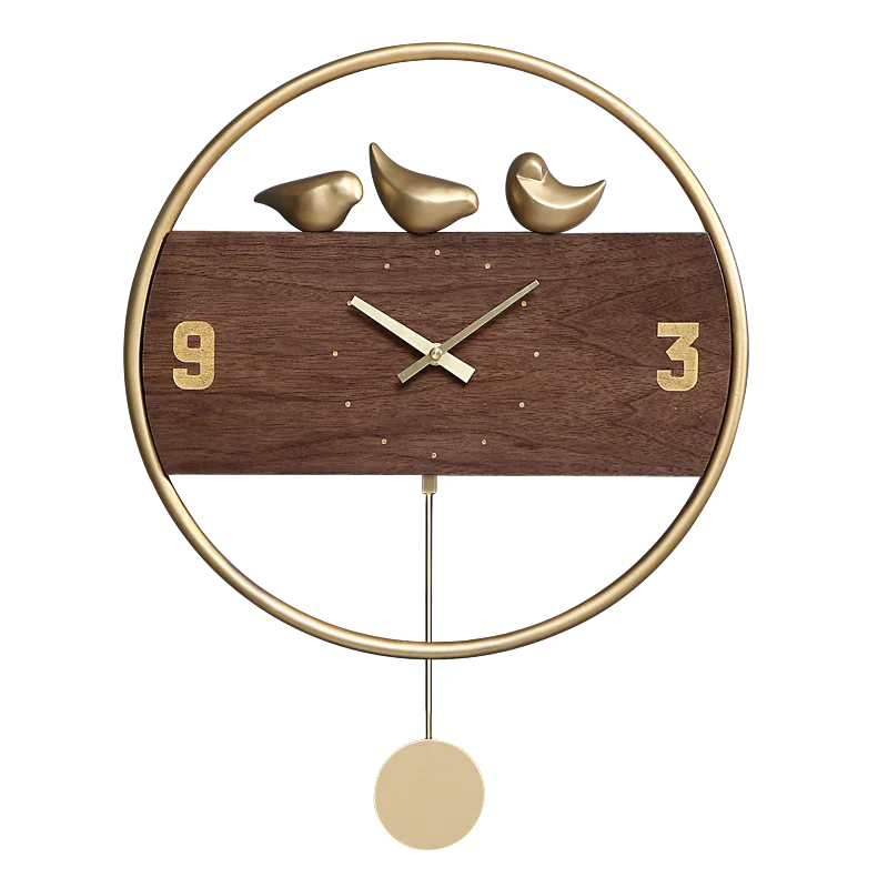 

Quartz Luxury Wall Clock Modern Design Wood Pendulum Clock Quartz Living Room Silent Orologio Parete Watches Home Decor AA60ZB
