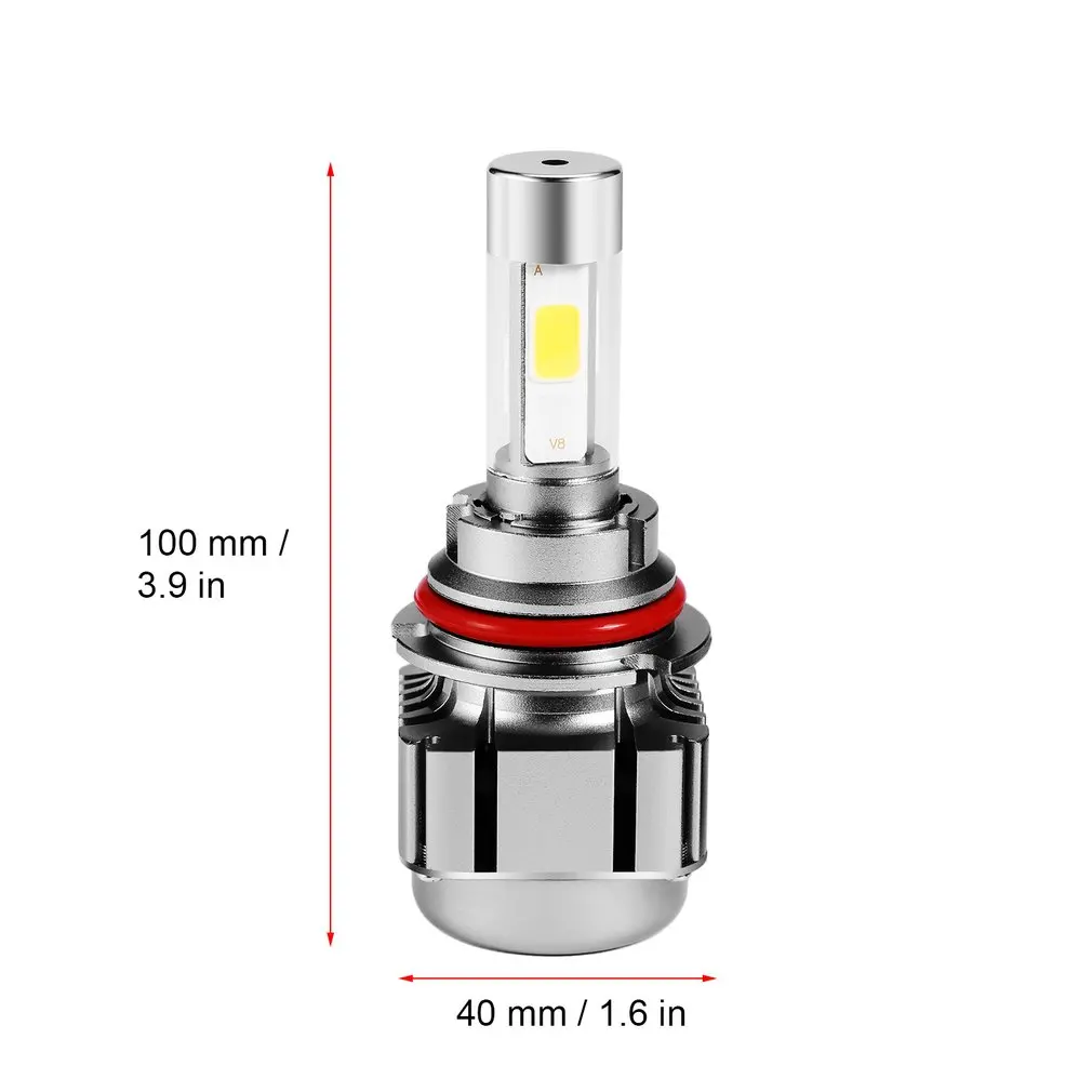 

9004 LED Car Headlight Bulb 4 Side COB Headlight Dual Beam High Low LED Kit 6000K Replace for HID Bulbs