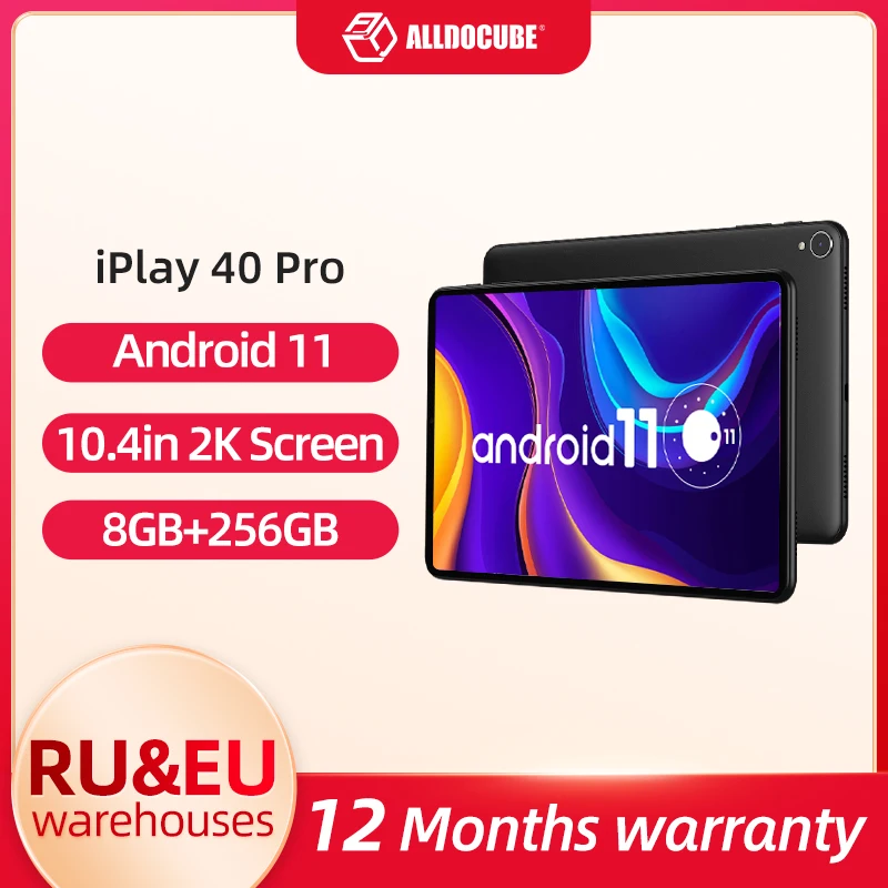 ALLDOCUBE iPlay 40 Pro Tablet PC 10.4 Inch  2000*1200 IPS Android 11 8GB RAM 256GB ROM Octa Core T618 4G Lte Phone Call Tablets