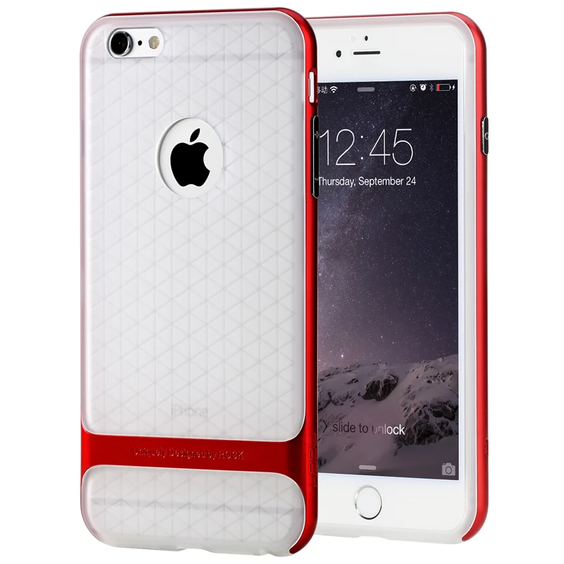Red Clear Для iphone 6 6s plus 5,5 чехол с рамкой, чехол на заднюю панель, роскошный чехол, Rock royce tpu+ pc Прозрачный чехол для iphone 6 6s plus, чехол - Цвет: Red Clear
