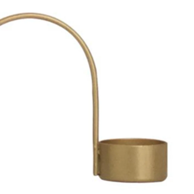 Скандинавский минималистичный черно золотой геометрический подсвечник Дания