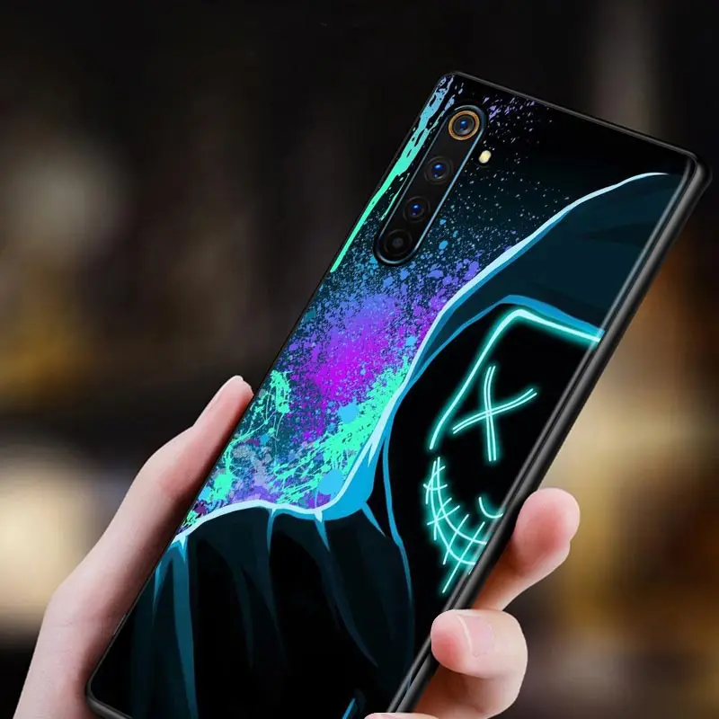 dj man antigas mask for oppo realme v15 x5 x3 x50 x7 x2 c17 c11 c3 c2 7 7i 6 6s 6i 5 narzo 20 pro black phone case free global shipping