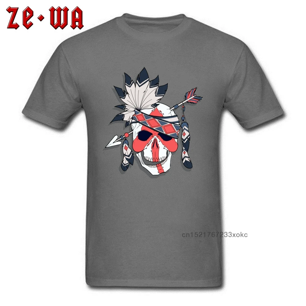 Мужская футболка с принтом черепа круглым вырезом|Мужские футболки| |