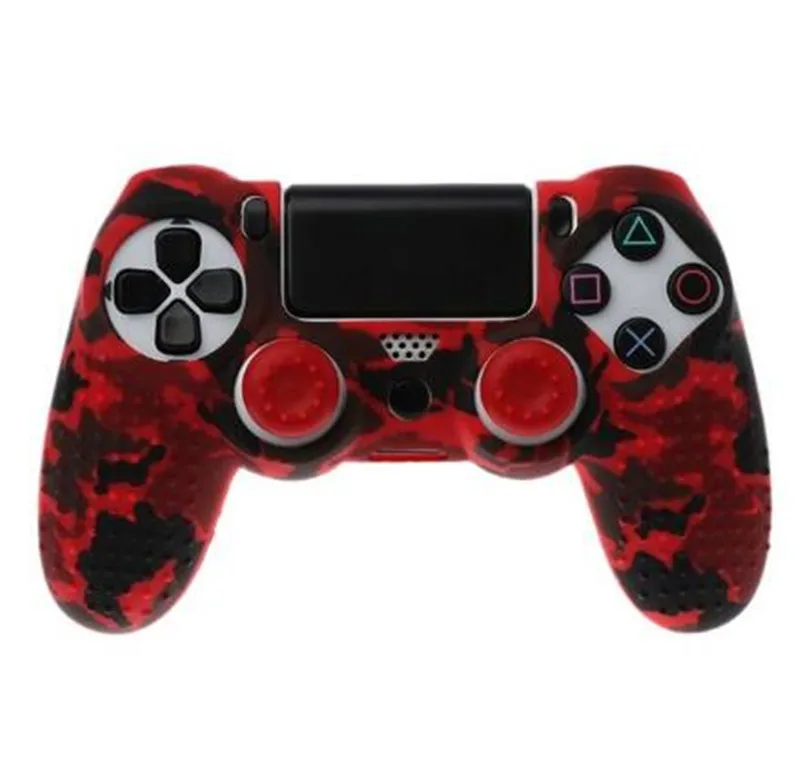 Анти-скольжения силиконовый чехол кожи чехол для sony PlayStation Dualshock 4 PS4 Pro Slim контроллер+ 2 Стик Захваты крышки - Цвет: L