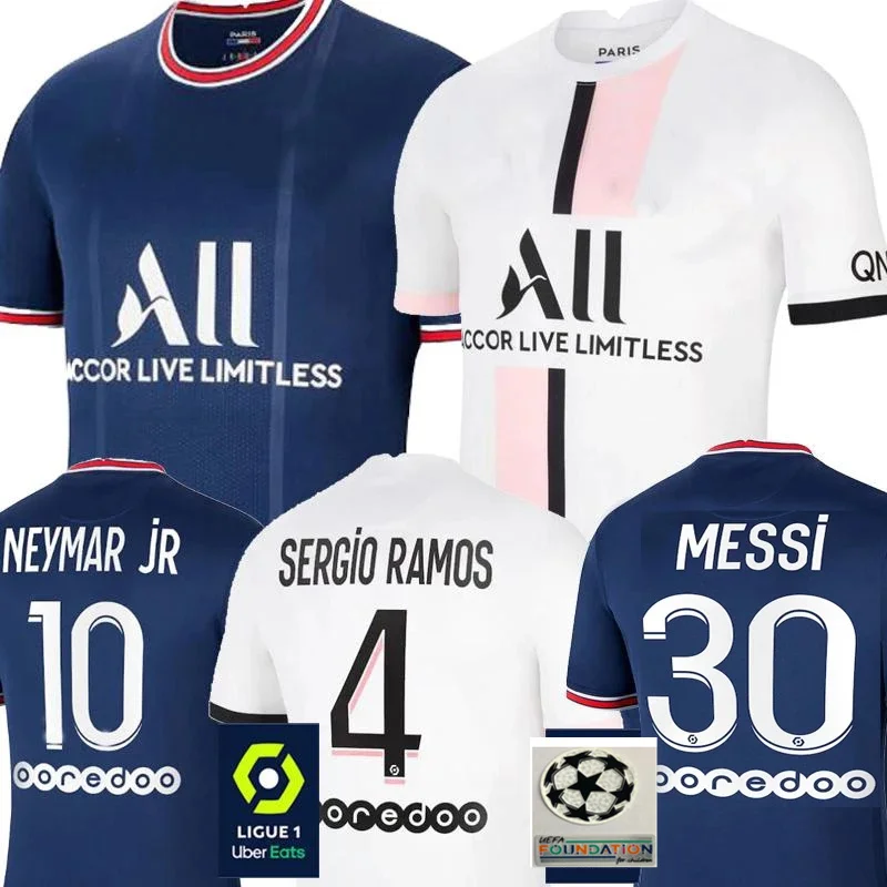 

Best Sale Messis 2021 2022 Psg home away soccer jerseys Ligue patch 21 22 Top quality Adult T-shirt Football Clothes Fast shippi