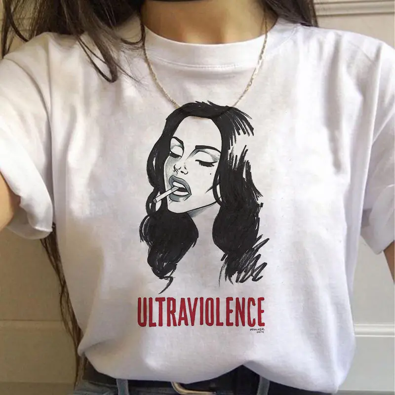 

Lana Del Rey Harajuku Ulzang T-shirt Woman Funny Print Graphic Korean Style T-shirt Top Tees Woman Fan T-shirt 90s Aesthetic