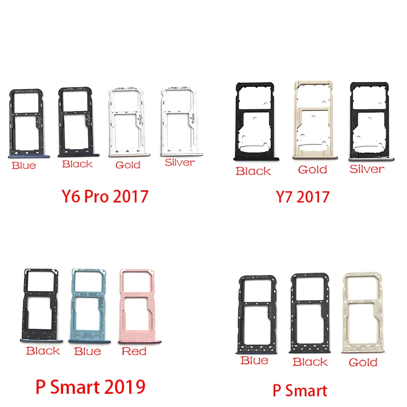 10 шт./лот держатель слота для SIM-карты адаптер аксессуары Huawei Y7 Y6 Pro 2017 P Smart 2019