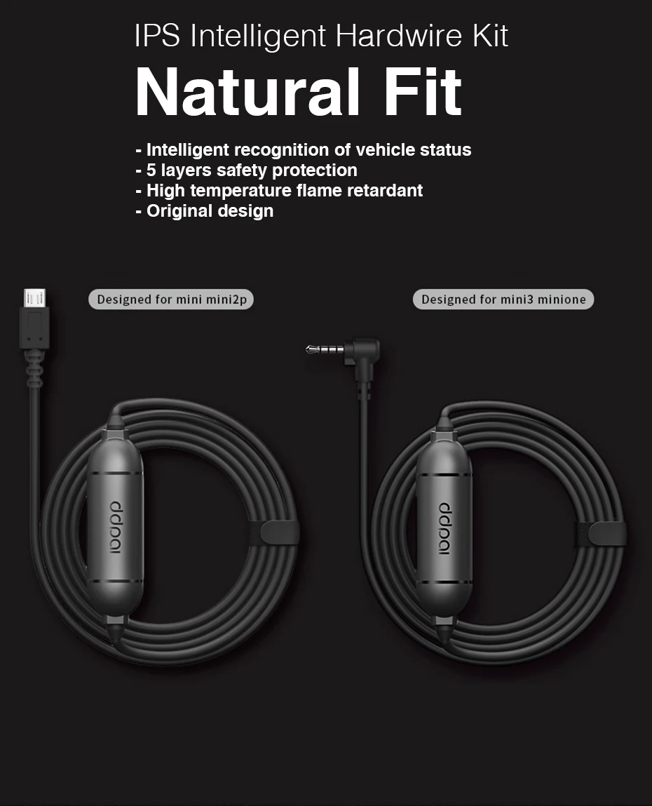 Xiaomi Mijia DDPai ips умный Hardwire комплект натуральный Fit Интеллектуальное распознавание состояния автомобиля 5 слоев защиты безопасности