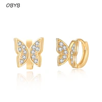 new 18k real gold plating cute butterfly earrings fashion hoop earrings for women elegant gifts wholesale cheap factory price