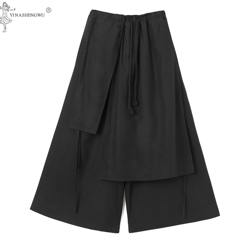 Мужские японские шаровары винтажные свободные джоггеры брюки Haori Cross-Pants широкие