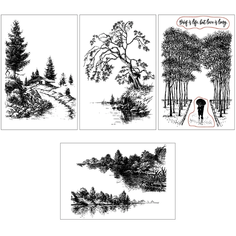 

Lush Tree DIY Silicone Clear Stamp Cling Seal Scrapbook Embossing Album Craft