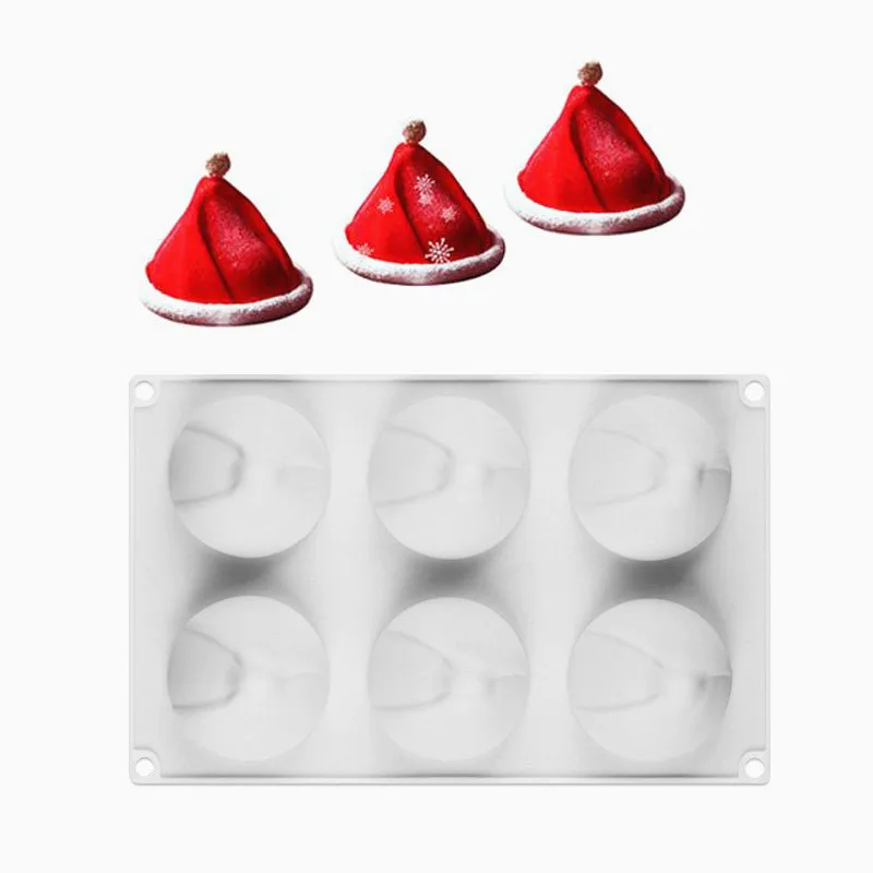 

New Christmas Hat Shape Silicona Molde Cake Decorating Tools DIY Baking Fondant Silicone Mold Gumpaste Candy Resin Molds