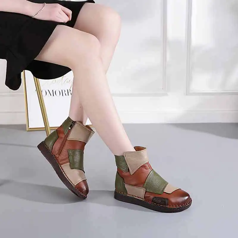 Gykaeo/женские ботинки на мягкой подошве в стиле ретро женская повседневная обувь