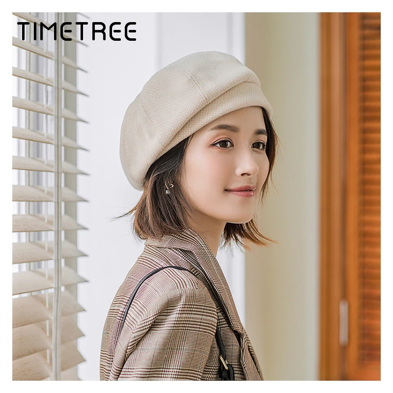 Модная трендовая теплая зимняя плюшевая утепленная Шапка бини женские