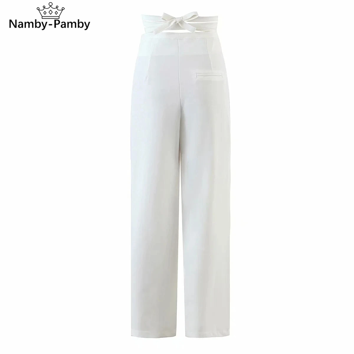 

High Waist Slacks Bandage Women full length Pants Baggy Elegance Harajuku Straight Trousers 2021 Fashion Streetwear Pantalon