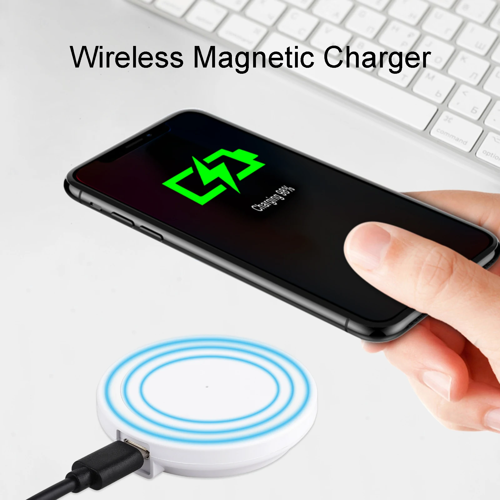 

Wireless Charger for iPhone 12 X Xs Xr 8 10W Qi Fast Wireless Charging Pad for Samsung S10 S9 Desk Charger Pad