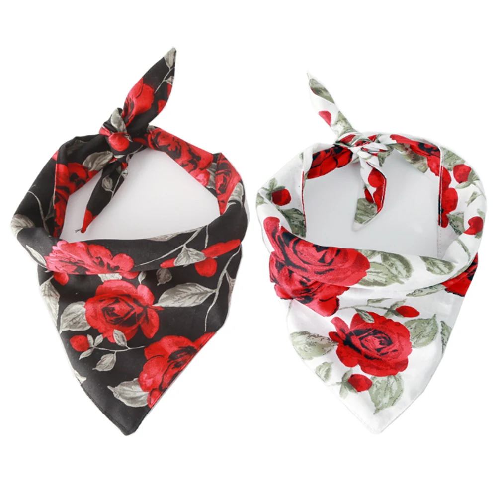 Треугольная бандана для животных Цветок розы нагрудники собака полотенце шарф