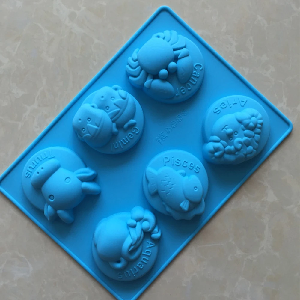 

3D Cake Silicone Shaped Chocolate Mold Cookie Candy 6 Cavity Baking Mould Pastry Making Non-Stick Tray Cake Decorating Tools