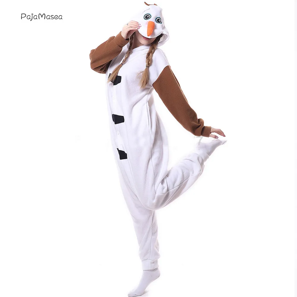 Комбинезон PAJAMASEA с мультяшным снеговиком для взрослых Женский костюм