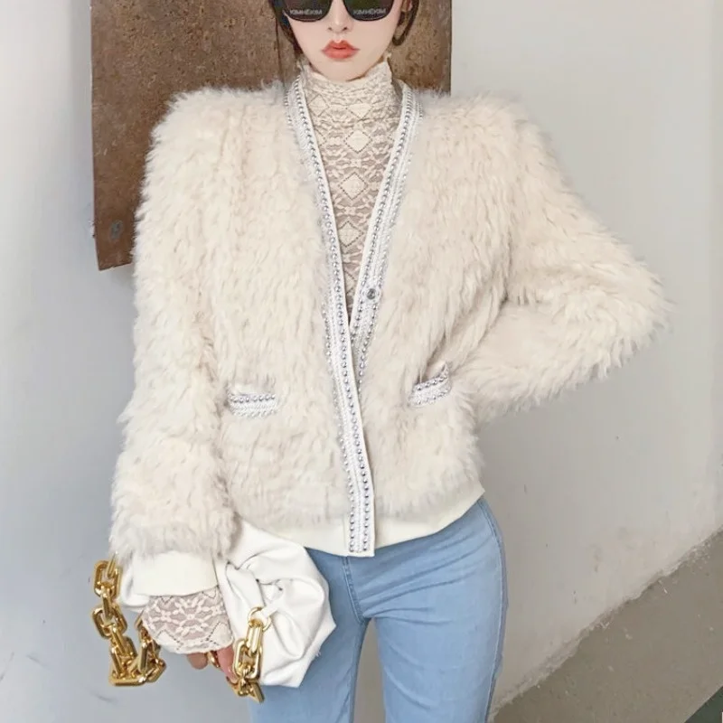 

Женская зимняя куртка из искусственного меха ягненка, Новое поступление 2021