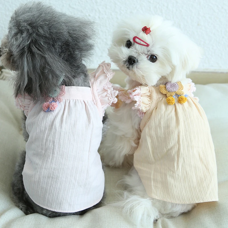 

Pet Costume XS Dog Cat Clothe Dress Summer Fly Sleeve Lace Rabbit Skirt Chihuahua Yorkie Bichon Corgi Teddy Poodle Ropa De Perro