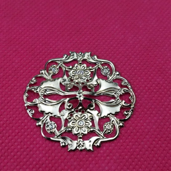 rhodium 40mm 20pcs Филигранное металлическое эллипс украшение для самостоятельного изготовления ювелирных изделий Аксессуары - Цвет: rhodium 40mm 20pcs