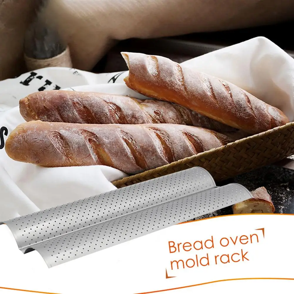 2 х противень с антипригарным покрытием перфорированный лоток для багета выпечки
