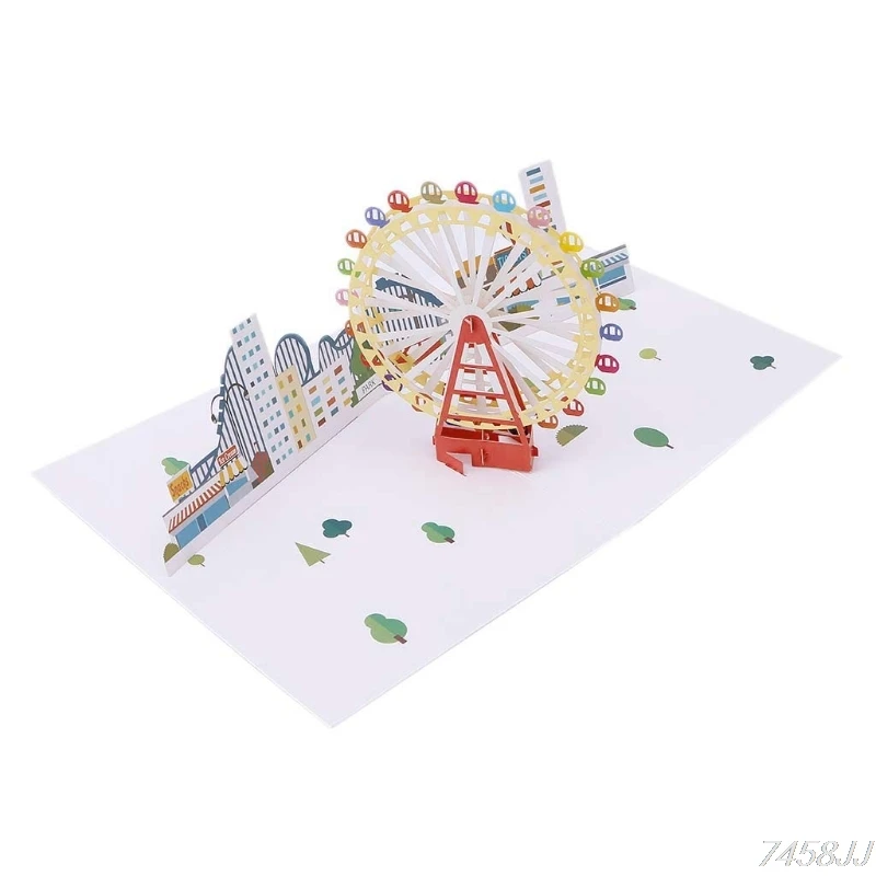 38 Styles Floats 3D Pop Up Ferris Wheel Cake Star Moon Ice Castle Greeting Card Valentine Christmas Envelope Birthday Invitation | Дом и сад