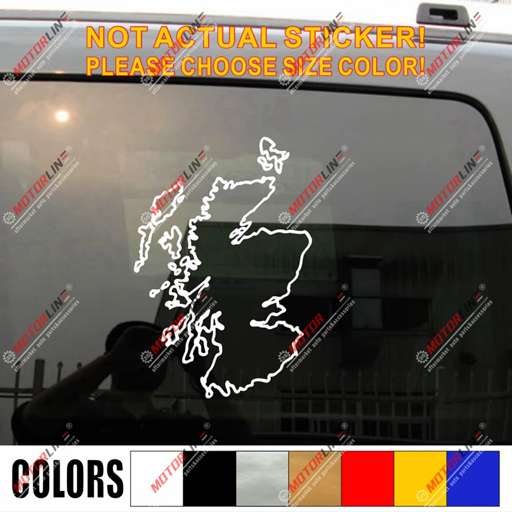 

Скотланд карта контур Наклейка шотландский автомобиль винил выбрать размер цвет c