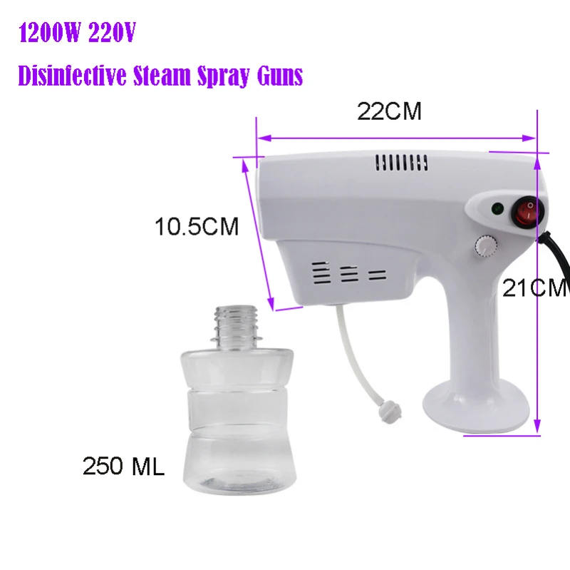 

1200W 220V 250ml Electric ULV Sprayer Blue Light Portable Fogger Sterilizer Handheld Fog Machine with EU Plug for Car Home Clean