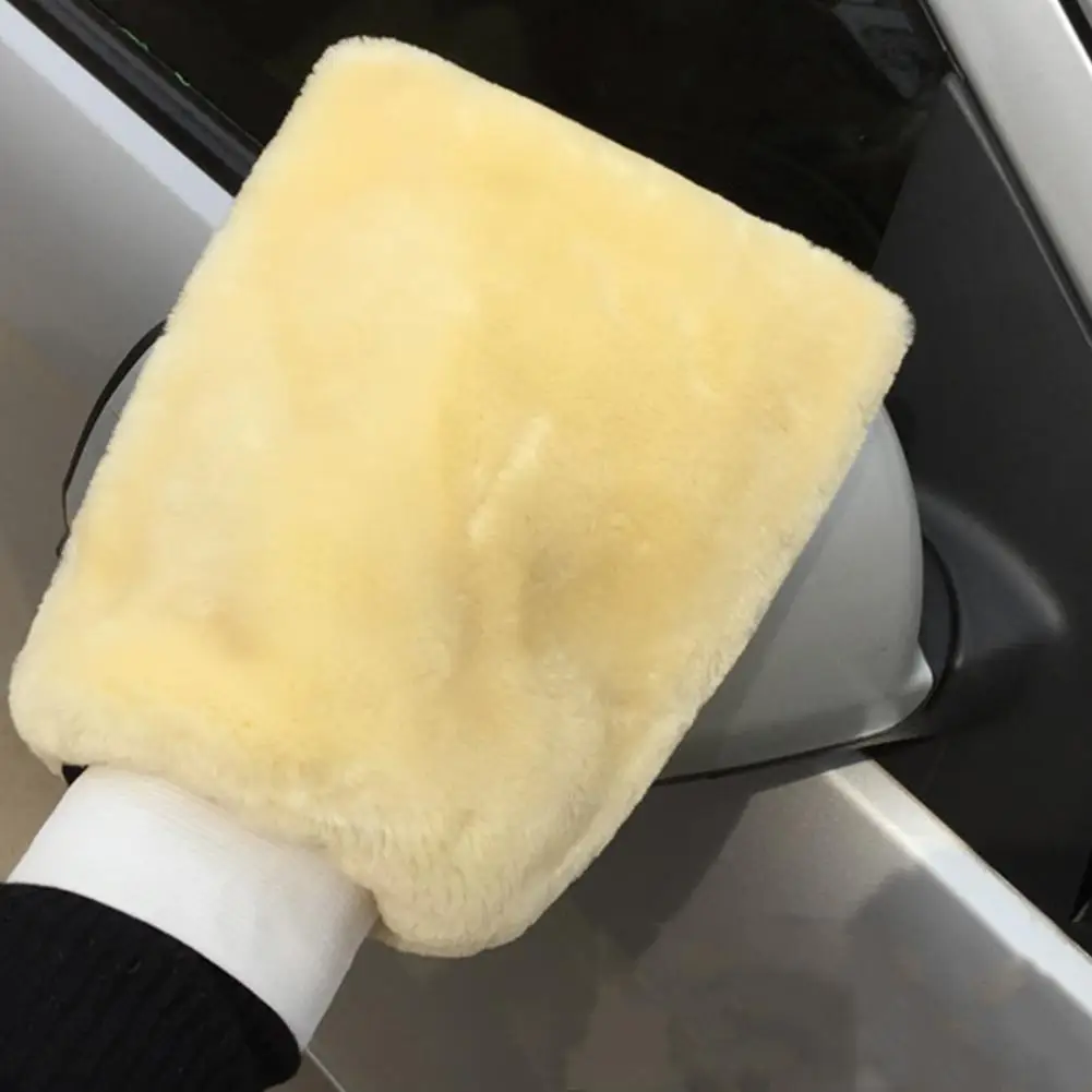 Двусторонняя перчатка для мытья автомобиля из искусственной шерсти утолщенная