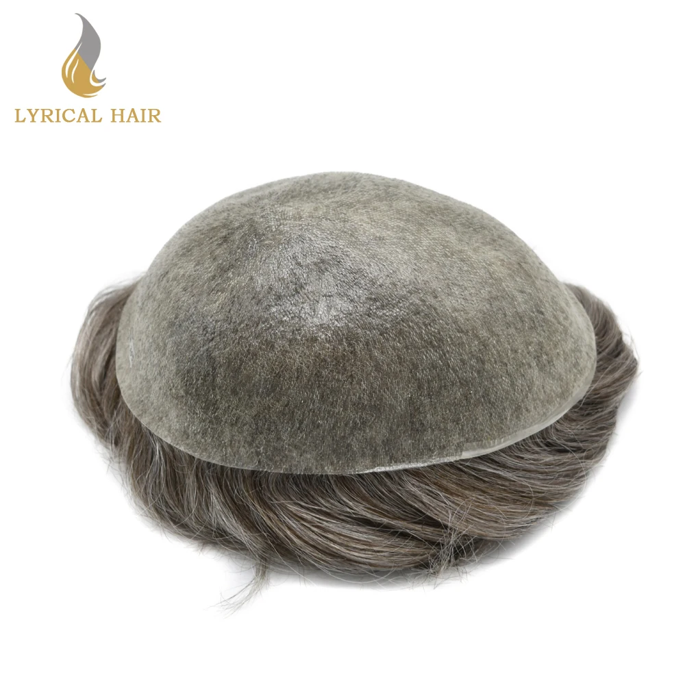 Невидимая линия волос ультра тонкая кожа V-loop мужские s Toupee человеческие волосы
