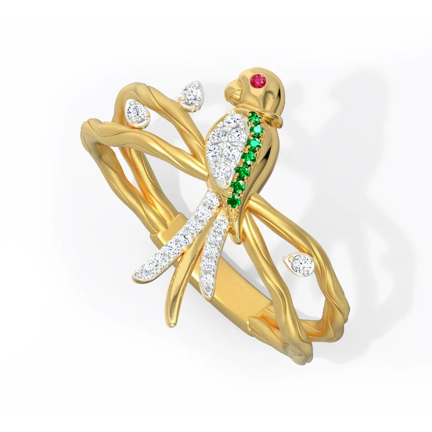 Циркониевое Птичье дерево медное кольцо Модные Необычные забавные аксессуары