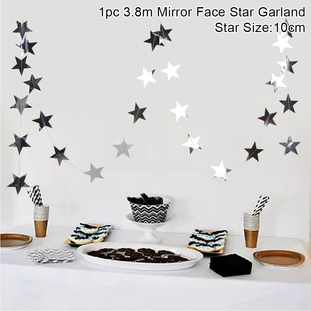 Mirror face Silver 11 футов блестящая золотая белая розовая большая круглая гирлянда для свадебных мероприятий, вечеринок, дней рождения, украшения для детской комнаты - Цвет: Mirror face Silver