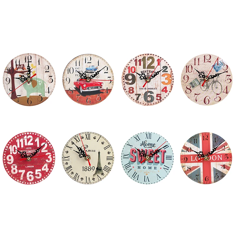 Chic Wooden Round Wall Clock Hanging Vintage Craft 3D Mute for Home Office Christmas Decor | Дом и сад